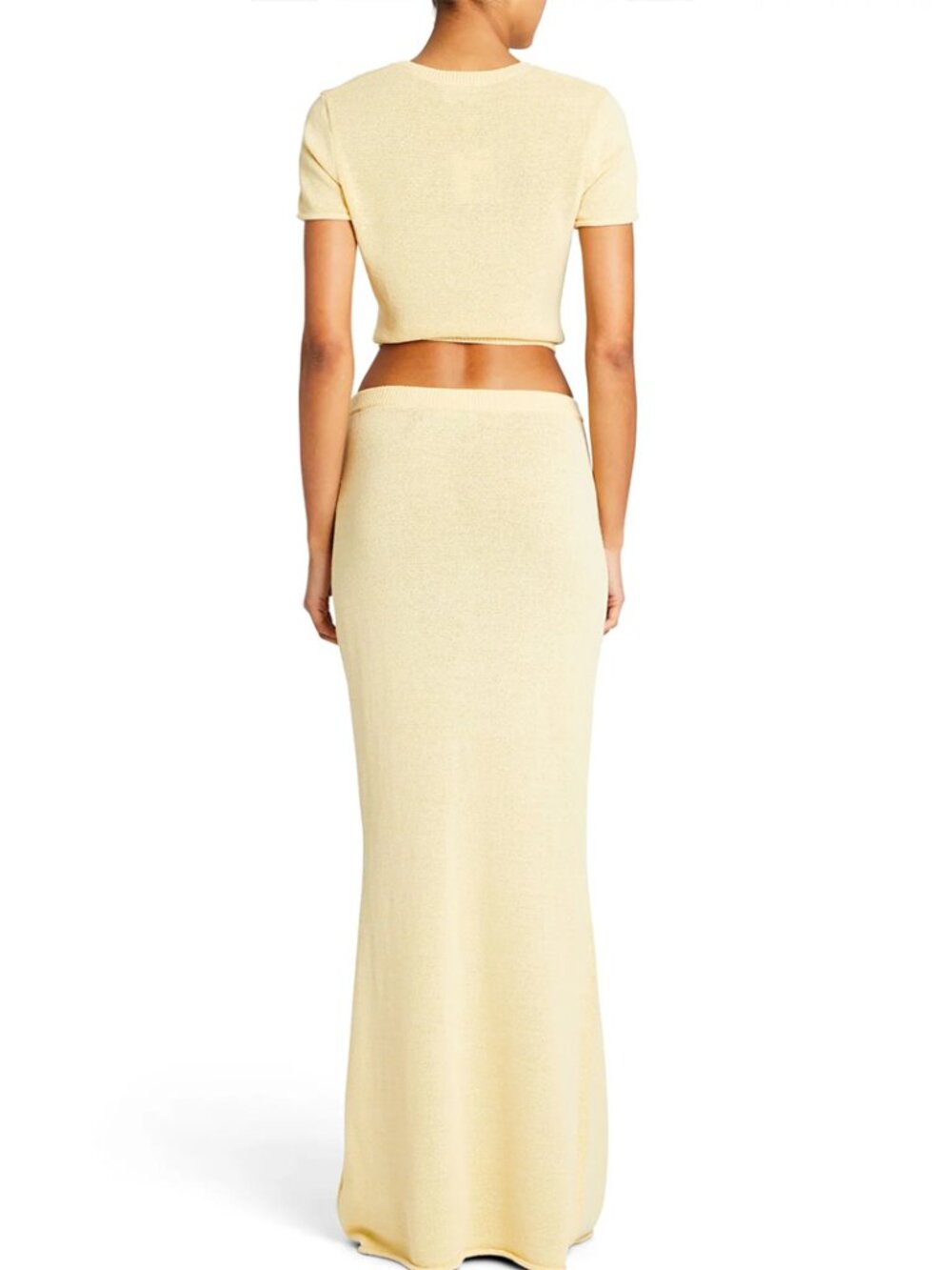 SER.O.YA Kora Knit Maxi Skirt in Butter Yellow Medium - Picture 2 of 8